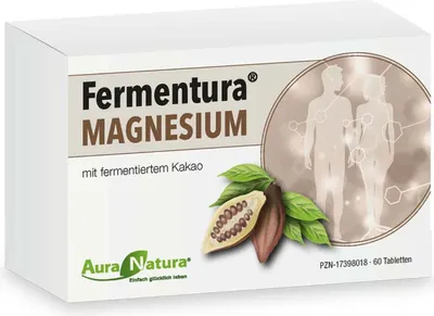 Produktbild von Fermentura Magnesium – 3-fach Magnesium Komplex Kapseln mit Magnesiumcitrat, Magnesiumoxid & Magnesiumcarbonat – Vegan, Laktosefrei, Glutenfrei – 60 Tabletten, 1 Monat Vorrat