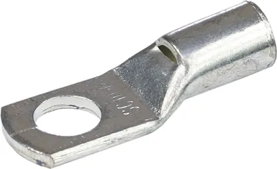 A single, uninsulated ring terminal is shown against a white background.