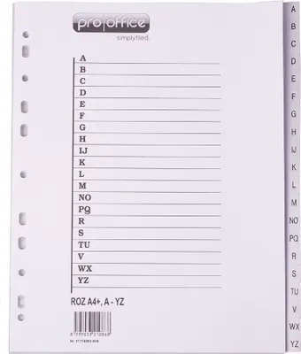Image de proOFFICE Kunststoff-Register, A-Z, A4, berbreit, 20-teilig