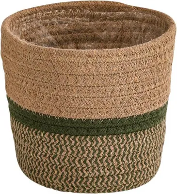 Produktbild von Pflanzenkorb Seegras Ø21cm Natürlicher Übertopf aus geflochtenem Seegrass Deko