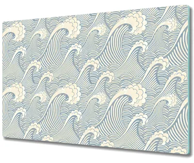 Produktbild von Glas Schneidebrett Herdabdeckplatten Schneideplatten - 80x52 cm - Meereswellen