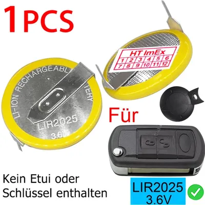 Produktbild von Batterie LIR2025 akku kompatibel mit BMW Schlüsselspannung 3,6 V wiederaufladbar