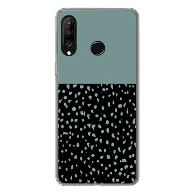 Produktbild von MuchoWow® Handyhülle Schutzhülle Hülle für Huawei P30 Lite Polka dots - Grün - Schwarz Silikon Softcase Handy Hülle - Handyhülle