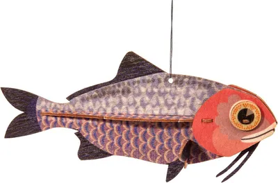 Produktbild von Mini 3D-Fischmodell aus Holz zum Selberbauen