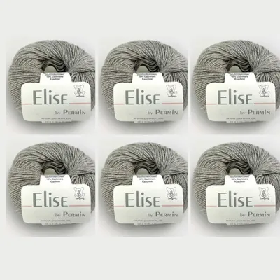 Zdjęcie produktu dla 6 motków Elise marki Permin – luksusowa przędza bawełniano-kaszmirowa (25 g/115 m) (kolor 20 khaki)