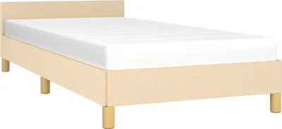 Produktbild von vidaXL Bettgestell mit Kopfteil ohne Matratze Creme 80x200 cm Stoff
