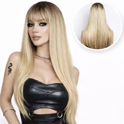 Produktbild von Blonde Perücke Frau - Sassy Goods Perücken Frauen Langes Haar - Inkl.Haarnetz - 70 cm
