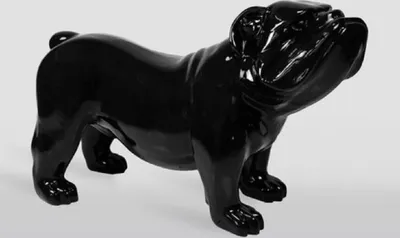 Produktbild von Casa Padrino XXL Deko Skulptur Hund Bulldogge Schwarz 226 cm