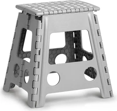 Produktbild von Klappbarer Tritthocker Kunststoff grau 38,5 x 31,5 x 39 cm