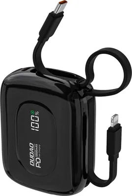 Immagine prodotto di Powerbank da 10000mAh con uscita da 22,5W, cavi integrati e display a LED Dudao