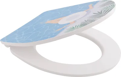 Produktbild von 'aquaSu® WC-Sitz mit Motiv Pooltime | Toilettendeckel mit Absenkautomatik | Belastbar bis 300 kg | O-Form | Fast-Fix | Take-Off | Kunststoffscharniere | Toilettensitz Duroplast | 40723 6