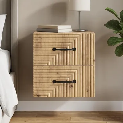 Produktbild von vidaXL Wandmontierter Nachttisch Artisan-Eiche 34,5 x 33 x 40 cm