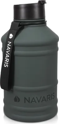 Produktbild von Navaris 2,2 Liter Fitness Trinkflasche - XXL Flasche Gym Bottle - Sport Wasserflasche Water Jug - stabile Sportflasche aus Edelstahl - BPA frei