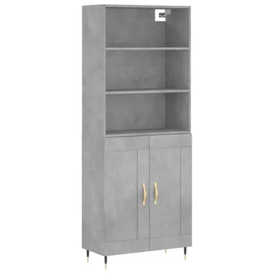 Obrázok produktu pre vidaXL Highboard concrete grey 69,5x34x180 cm odvodený drevený výrobok