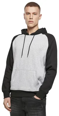 Produktbild von Build Your Brand - Kapuzenpullover für Herren Raglanärmel LT6252 (S) (Grau meliert/Schwarz)