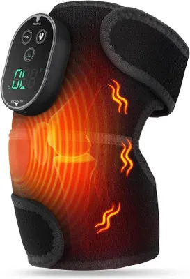 Produktbild von Knie- und Schulterwärme-Apparat - Drahtloses Wärme- und Massagegerät - Verstelbares Knie- und Schulter-Schulter- und Ellenbogenwärme- und Massagegerät mit 6 Wärme- und 3 Massage-Einstellungen - Timerfunktion - Touchscreen-Bedienung