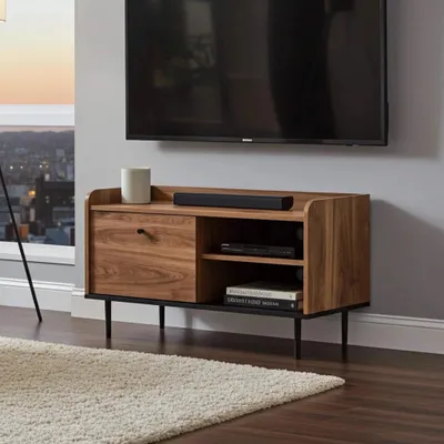 Produktbild von TV-Lowboard Nero 100cm breite, Stilvoll RTV-Tisch im Retro-Stil, Wohnzimmerschrank (Farbe: Brandy Castello)