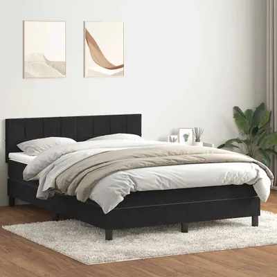 Obrázok produktu pre Maison Exclusive - Posteľný rám boxspring s matracom čierny 160x210 cm zamat