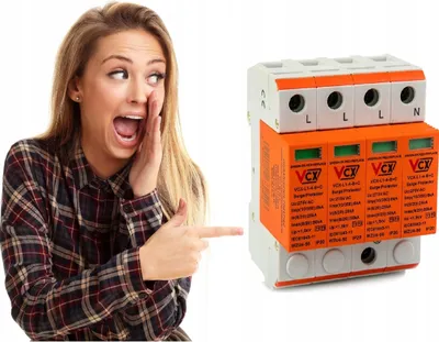 Image de Protecteur de surtension B+C - 4P - 275V AC - Protection efficace - Indicateur visuel