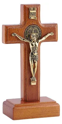 Stehendes Holzkreuz, 5,1x3,1 cm, Tischdeko für Kirche & Wohnzimmer