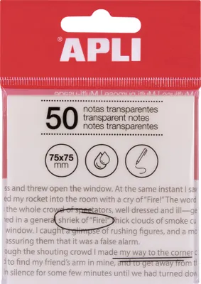 Image de APLI 19568 APLI Haftnotizen, 75 x 75 mm, farblos transparent