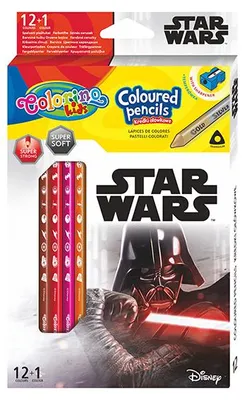 Produktbild von Star Wars Colorino dreieckige Bleistifte 13 Farben Anspitzer