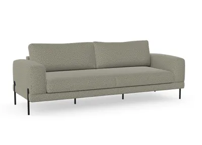Produktbild von Karin 3-Sitzer-Sofa, Massivholzkonstruktion, skandinavischer Stil, Hohe Beine aus Metal, Chenille-Stoff Puente 33 Grün