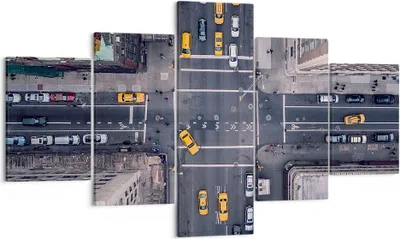 Produktbild von Bild auf Leinwand - Leinwandbild - New York Straße - 125x70cm - Wand Bild - Wanddeko - Wandbilder - Leinwanddruck - Bilder - Kunstdruck - Wanddekoration - Leinwand bilder - Wandkunst - EA125x70-3429