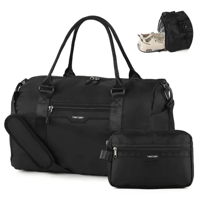 Produktbild von Reisetasche für Damen und Herren, 44.5x20x28 cm Handgepäck Reisetasche Wasserdicht, mit Schuhfach & Nassfach, Sporttasche, für Reisen, Sport & Fitness