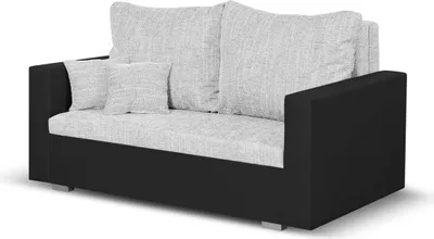 Produktbild von 2-Sitzer-Sofa mit Schlaffunktion HUBERT - Silber/Schwarz