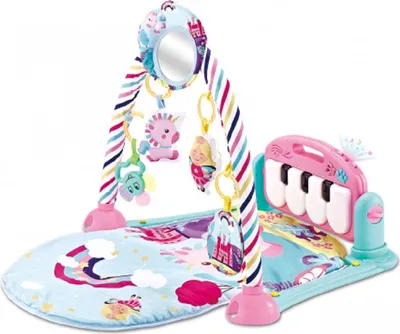 Produktbild von Kikkaboo, Krabbeldecke Piano, Spielcenter, Klaviertasten, Plüschfiguren, Musik rosa