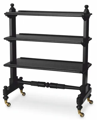 Produktbild von Casa Padrino Luxus Servierwagen Schwarz / Antik Messing 107,5 cm - Hotel Accessoires
