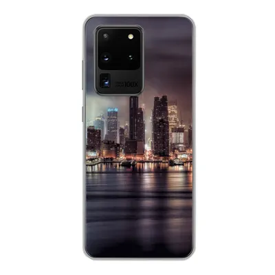 Produktbild von MuchoWow® Handyhülle Schutzhülle Hülle für Samsung Galaxy S20 Ultra New York - Sturm - Skyline Silikon Softcase Handy Hülle - Karteninhaber