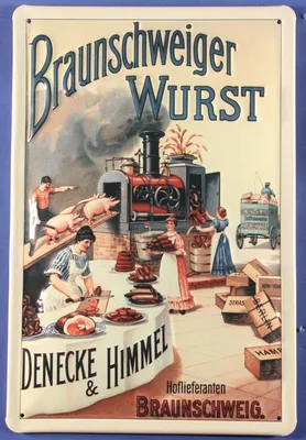Produktbild von Blechschild Braunschweiger Wurst Braunschweig Schild Nostalgieschild