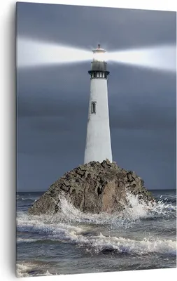 Produktbild von Bild auf Leinwand - Leinwandbild - Einteilig - Leuchtturm Meer - 80x120cm - Wand Bild - Wanddeko - Wandbilder - Leinwanddruck - Kunstdruck - Wanddekoration - Leinwand bilder - Wandbild - PA80x120-3550