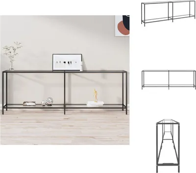 Image de vidaXL Table console transparente 220x35x75,5 cm verre trempé - Tables d'appoint