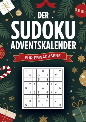 Produktbild von Sudoku Adventskalender für Erwachsene: 144 weihnachtliche Rätsel von leicht bis schwer - Entspannung & Rätselspaß im Advent