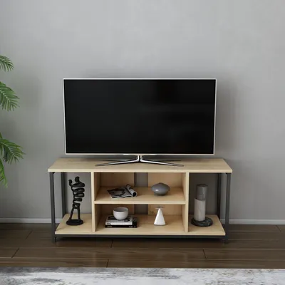 Zdjęcie produktu dla Skye Decor, Rinaldo - Black, dąb, stolik pod telewizor, czarny, 100% MELAMIN COATED SLIPBOARD, 120 x 35 x 50,8 cm