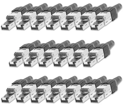 Produktbild von NEXMEX 20x Netzwerkstecker Cat 7 CAT7 RJ45 Stecker Werkzeuglos Metall 10GBit/s