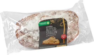 Zdjęcie produktu dla Poensgen maślany stollen z wilgotnym nadzieniem marcepanowym, bezglutenowy 750g