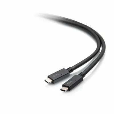 Produktbild von C2G 1,8-m-Kabel USB-C-Stecker auf USB-C-Stecker (20 V 5 A) – USB 3.2 Gen 1 (5 Gbps), 1,83 m, USB C, USB C, USB 3.2 Gen 1 (3.1 Gen 1), 5 Gbit/s, Schwarz