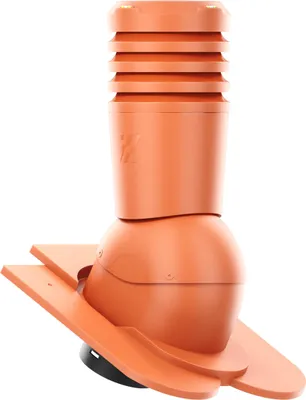 Produktbild von Entlüfterkamin KRONO-PLAST ECOLINE PREMIUM für Biberschwanzziegel in Kronendeckung - Doppelrömer Dachziegel Lüfter Dachlüfter (Ziegelrot - RAL 8004)