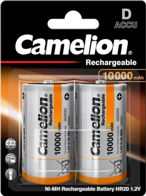 Produktbild von Camelion NH-D10000BP2, Wiederaufladbarer Akku, D, Nickel-Metallhydrid (NiMH), 1,2 V, 2 Stück(e), 10000 mAh