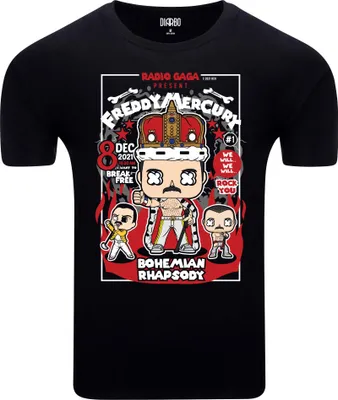 Obrázek produktu pro Diarbo pánské tričko s potiskem milovníka hudby Freddie Mercury hudební plakát černé velikost XXXL