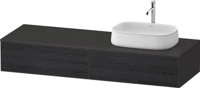 Image de Duravit Zencha Meuble sous-lavabo avec console, 1600x550mm, 2 tiroirs, 1 découpe à droite, ZE4814, ZE4814R16800000