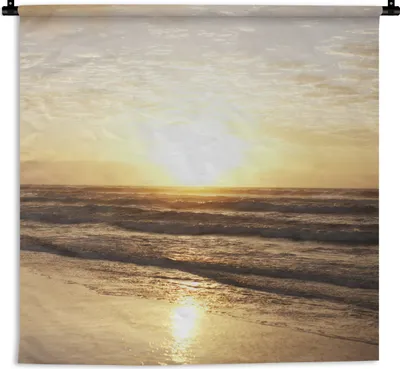 Produktbild von MuchoWow® Wandteppich Wandbehang Sonne - Meer - Strand 150x150 cm Tapisserie Dekoration Wandtuch - Wohnaccessoires - Modernes