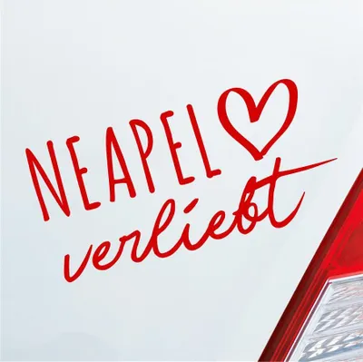 Produktbild von Auto Aufkleber Neapel verliebt Herz Stadt Heimat Liebe Car 19x10 cm Rot Sticker Heckscheibenaufkleber
