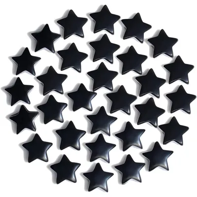 Productafbeelding van Obsidiaan kristallen set, 20 stuks, zwart, 18mm, helende kristallen, geluksstenen