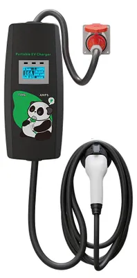Immagine prodotto di Caricabatterie per auto elettrica - Cavo di ricarica per veicoli elettrici - Caricabatterie domestico portatile - Cavo di tipo 2 - Caricabatterie rapido da 11 kW - Cavo da 5 metri
