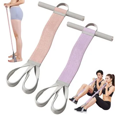 Produktbild von Ganzkörper-Widerstandsband-Set mit Griff, Yoga-Fußtrainer, reißfestes Elastikband für Sit-ups, Krafttraining, Dehnen, Fitnessübungen, Heimtraining